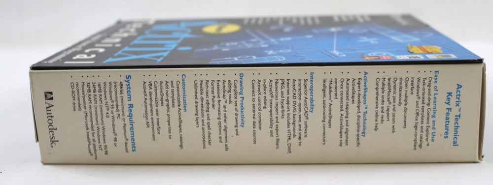 Autodesk Actrix Technical Vintage PC Software Box Set Disk Manuals Guide Vintage
