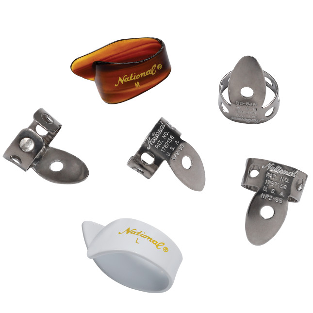 D'Addario National Stainless Steel Finger Pick Bundle, 6 pack