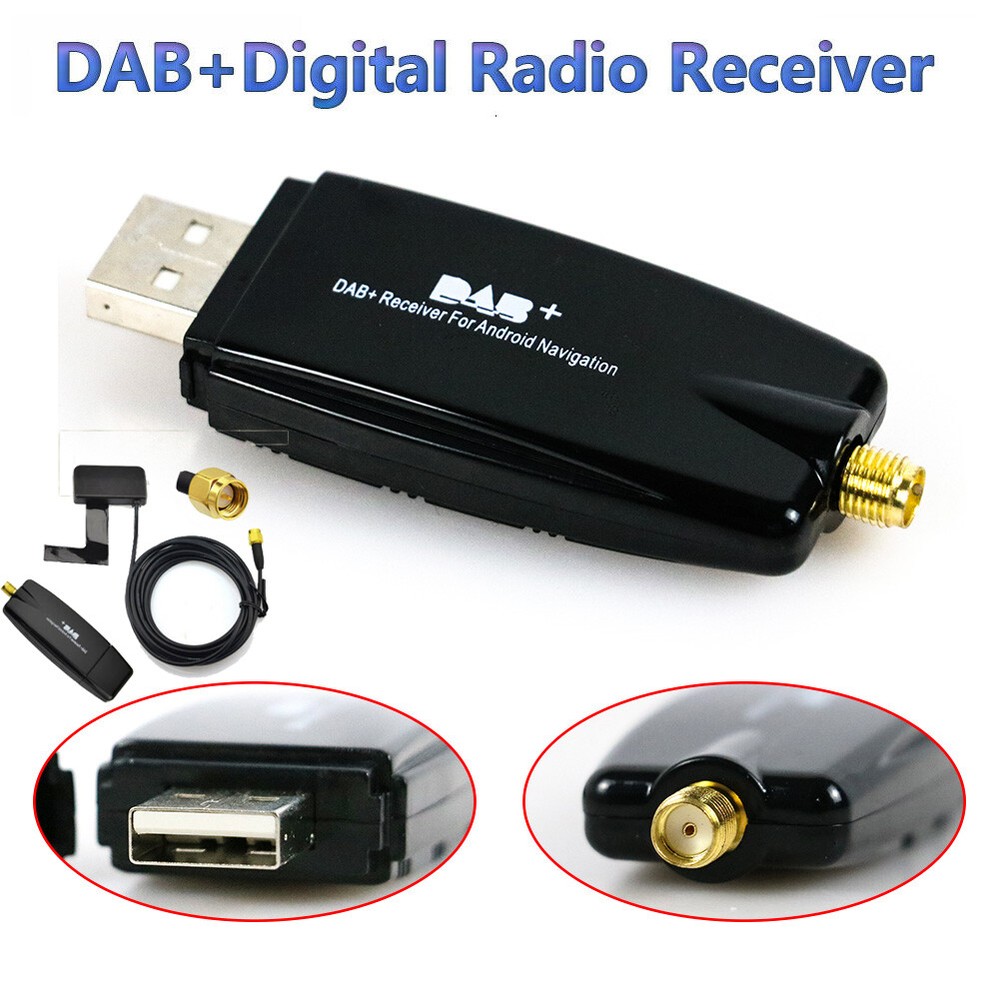 For Android Car Kit USB Adapter Receiver DAB+ Digital Radio Tuner Audio +Antenna