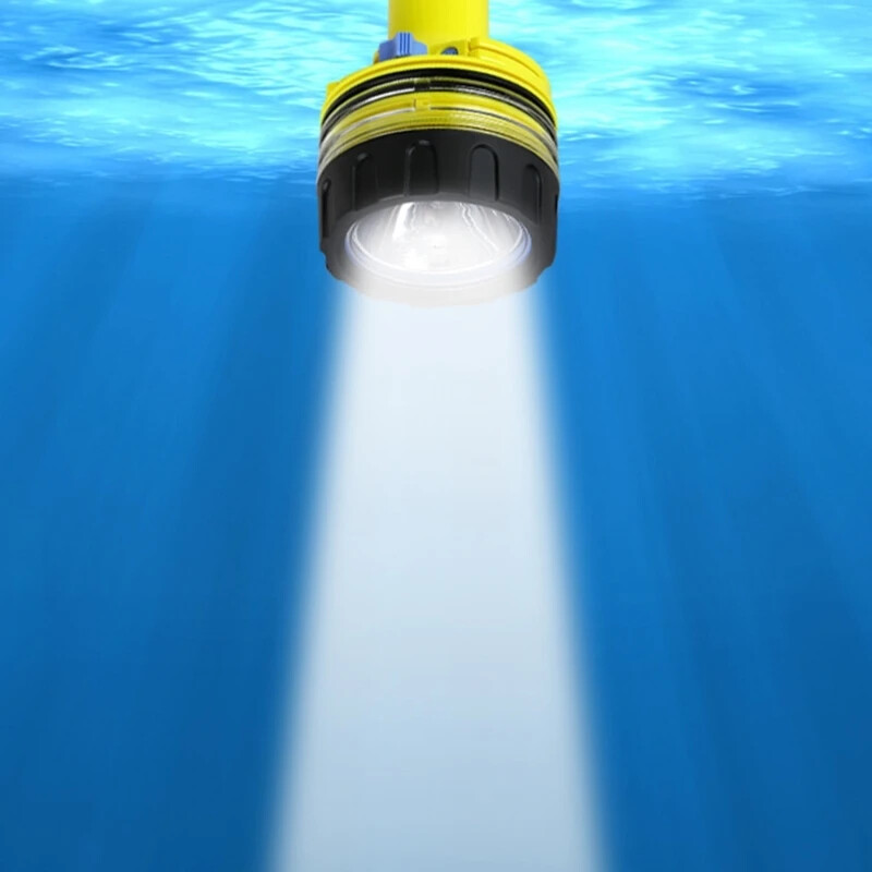 Scuba Diving Waterproof Flashlight LED Light 60 Meter Deep Underwater Torch