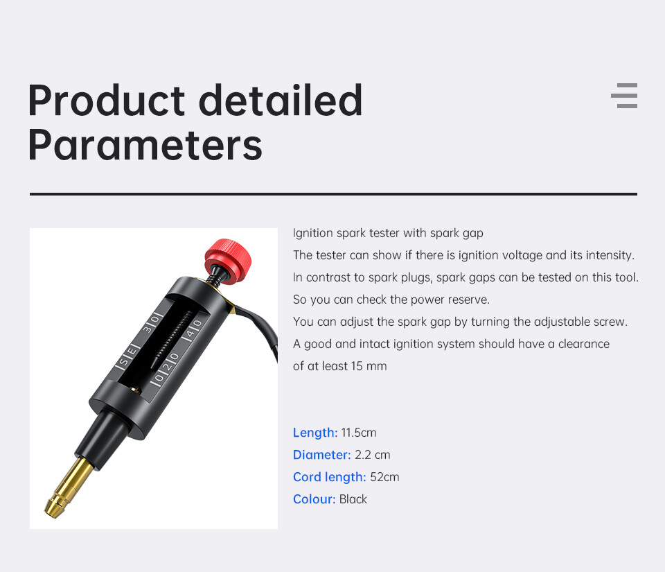 In Line Spark Plug Tester Ignition System Coil Auto Engine Diagnostic Test Tool