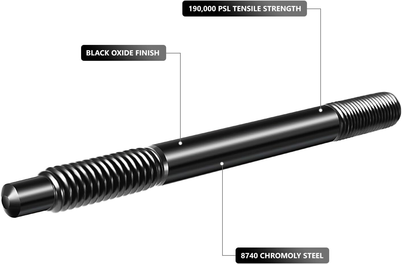 Head Studs Bolts Kit Black For 2004-2020 Chevy GM 4.8L 5.3L 5.7L 6.0L 6.2L 7.0L