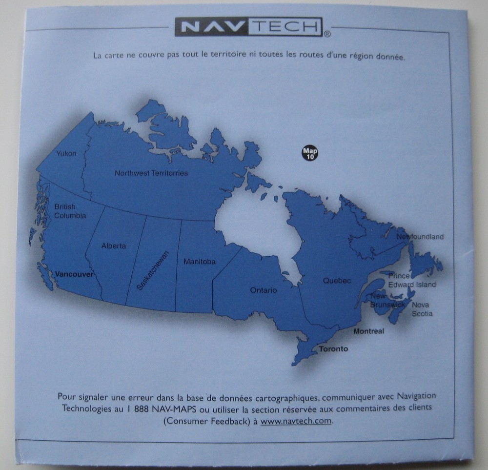 2000 2001 2002 Mercedes E55 E430 E320 Navigation CD Map #10 Coverage Canada Map