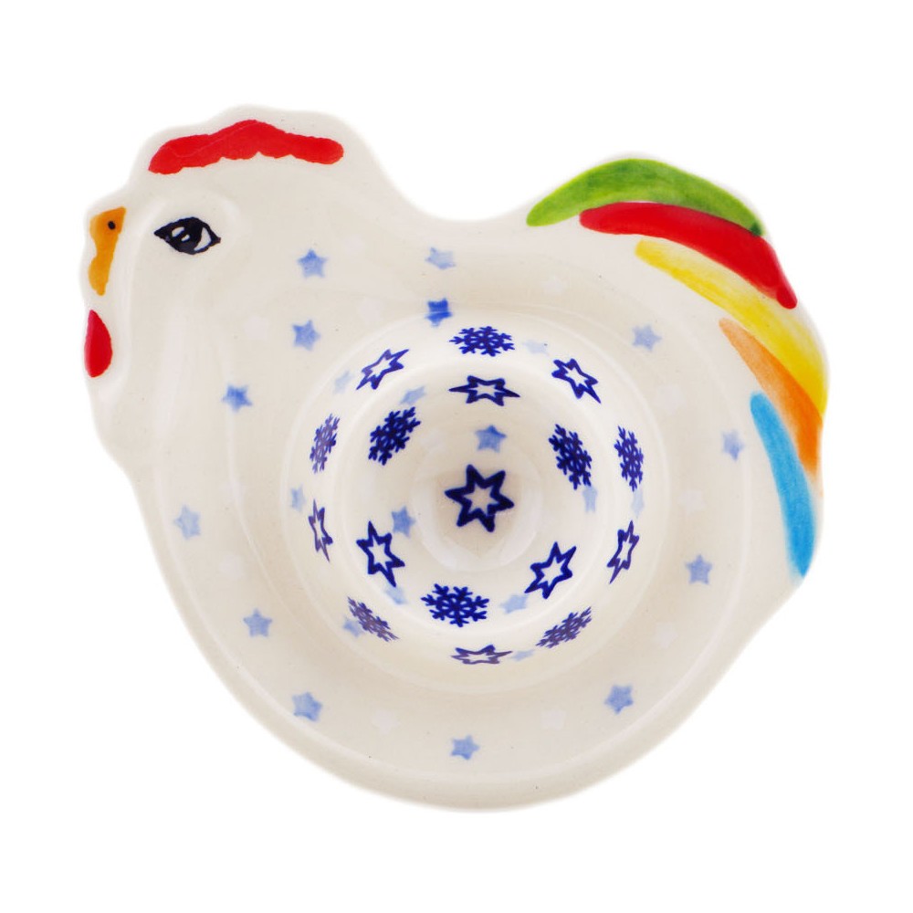 Polish Pottery Egg Plate 5" Snowdrift