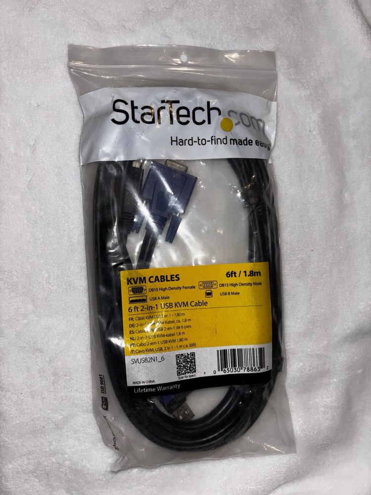 STARTECH 6 FT 2-IN-1 USB KVM CABLE SVUSB2N1_6