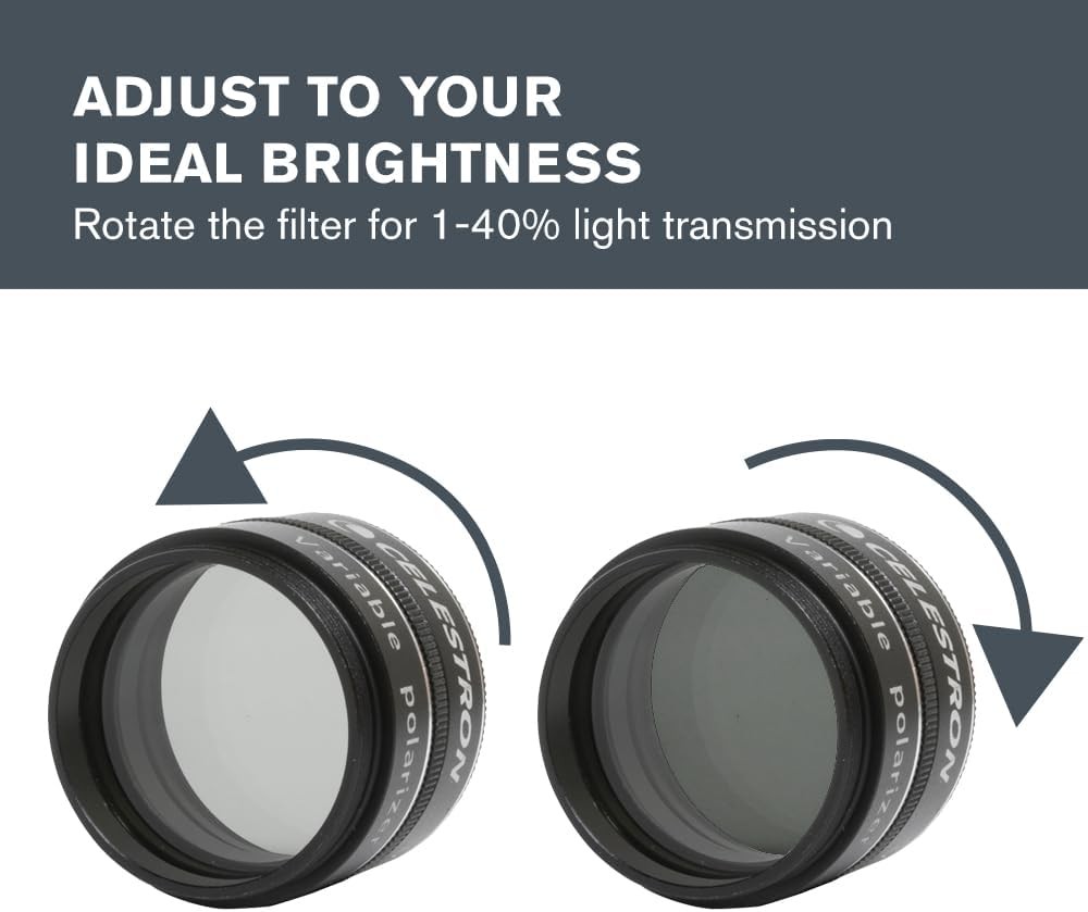 Celestron 94107 Variable Polarizing Moon Filter - Reduces Brightness and Glare