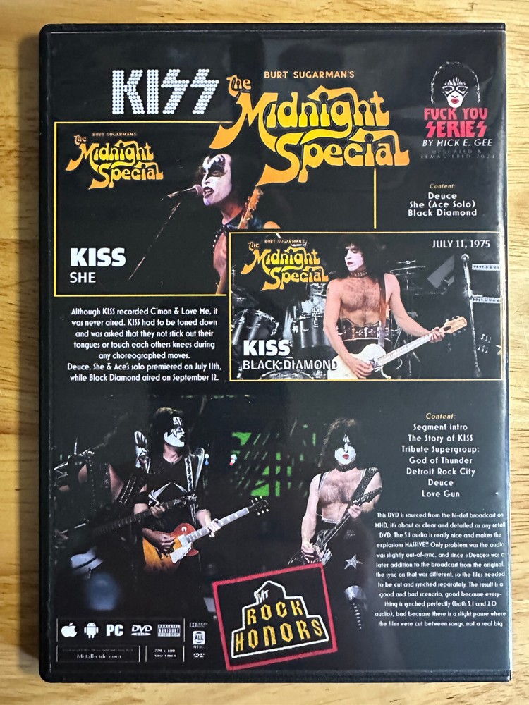 KISS - Midnight Special 1975 DVD Live Gene Paul Ace Frehley