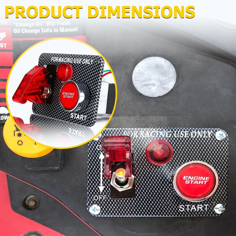 Ignition Switch Panel Engine Start Push Button LED Toggle 12V 24V for Car Truck