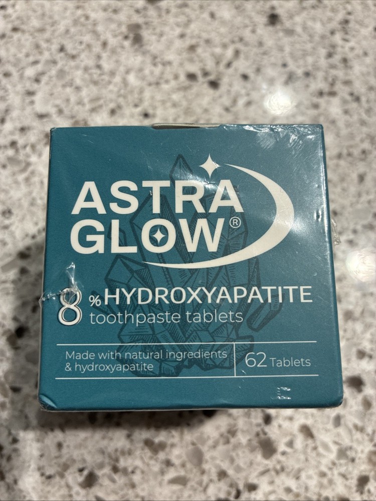 astra glow 8% hydroxyapatite toothpaste tablets new Sealed