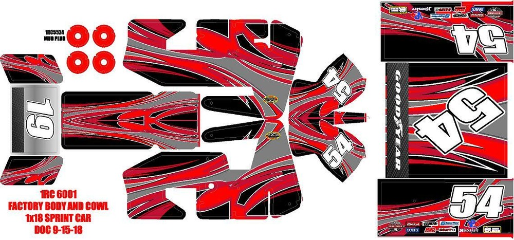 1RC SPRINT WRAP SWOOSHER RED  CUSTOM