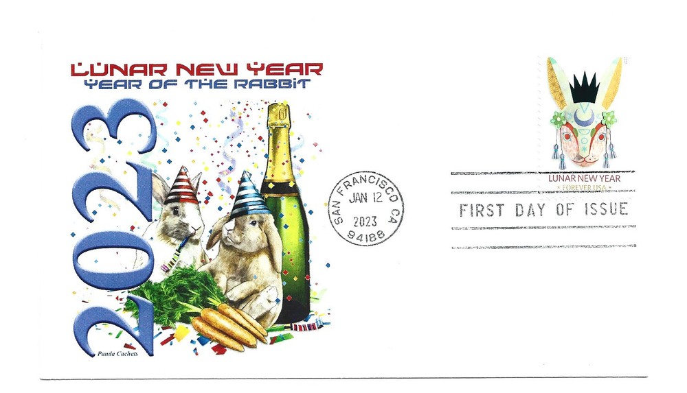 5744 Lunar New Year 2023, Rabbit, Panda Cachets FDC