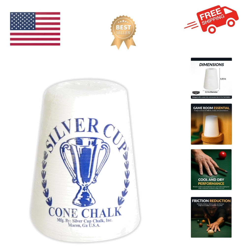 Silver Cup Cone Talc Chalk, White