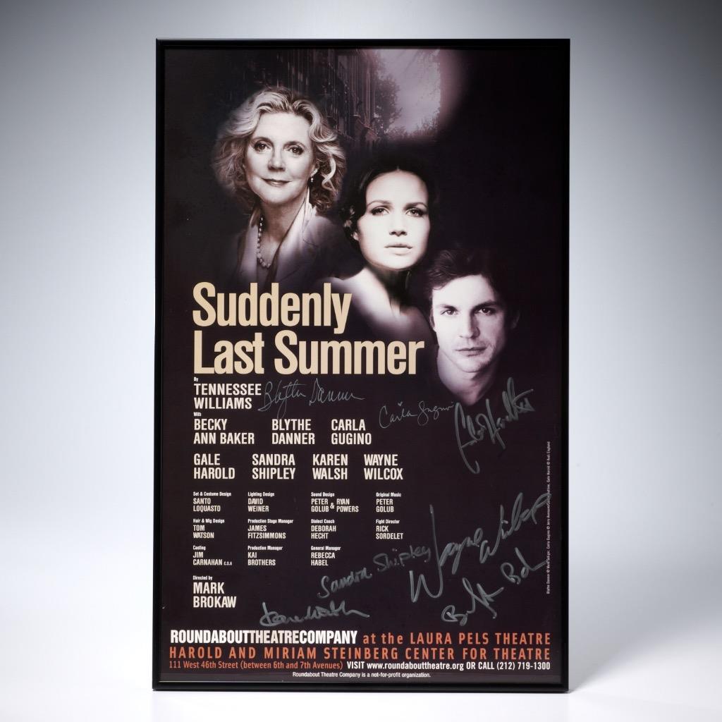 Suddenly Last Summer Blythe Danner Off Broadway Theater Cast Signed Poster 22"h