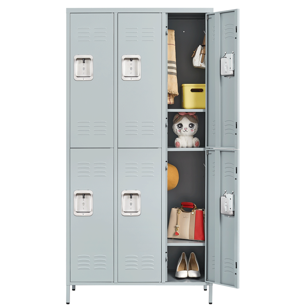 Metal Lockers with 6 Doors Steel Locker Storage Cabinet for Office School Gym