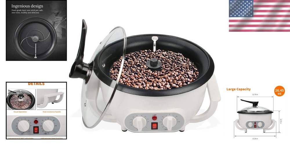 High Efficiency Coffee Roaster Machine, 750g Capacity