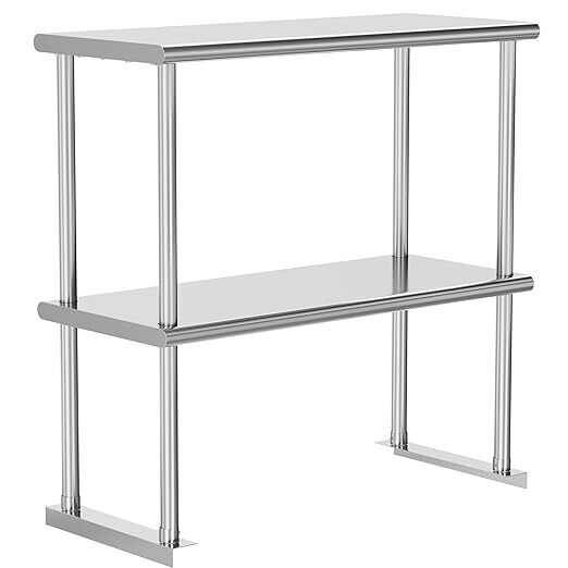 Stainless Steel Commercial Kitchen Wide Double Overshelf for Work Prep Table New