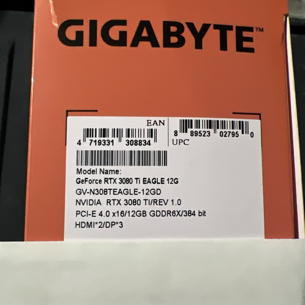 Gigabyte Eagle Nvidia GeForce RTX 3080 Ti 12G - EMPTY BOX ONLY