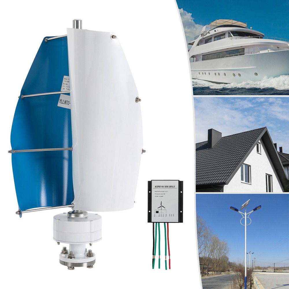 500W Vertical Axis Wind Turbine Generator 12V with Controller Home Windmill Kit