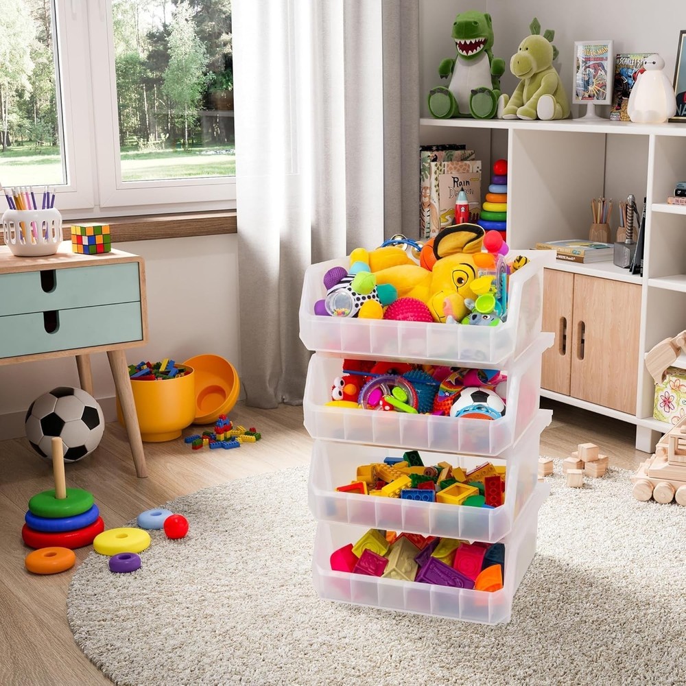 ReadySpace Extra Large Plastic Storage Bins, Stackable Organizer Containers f...