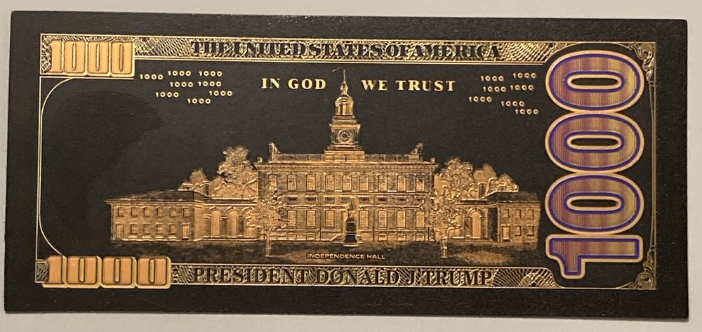 Trump $1000 Black Gold Foil Note