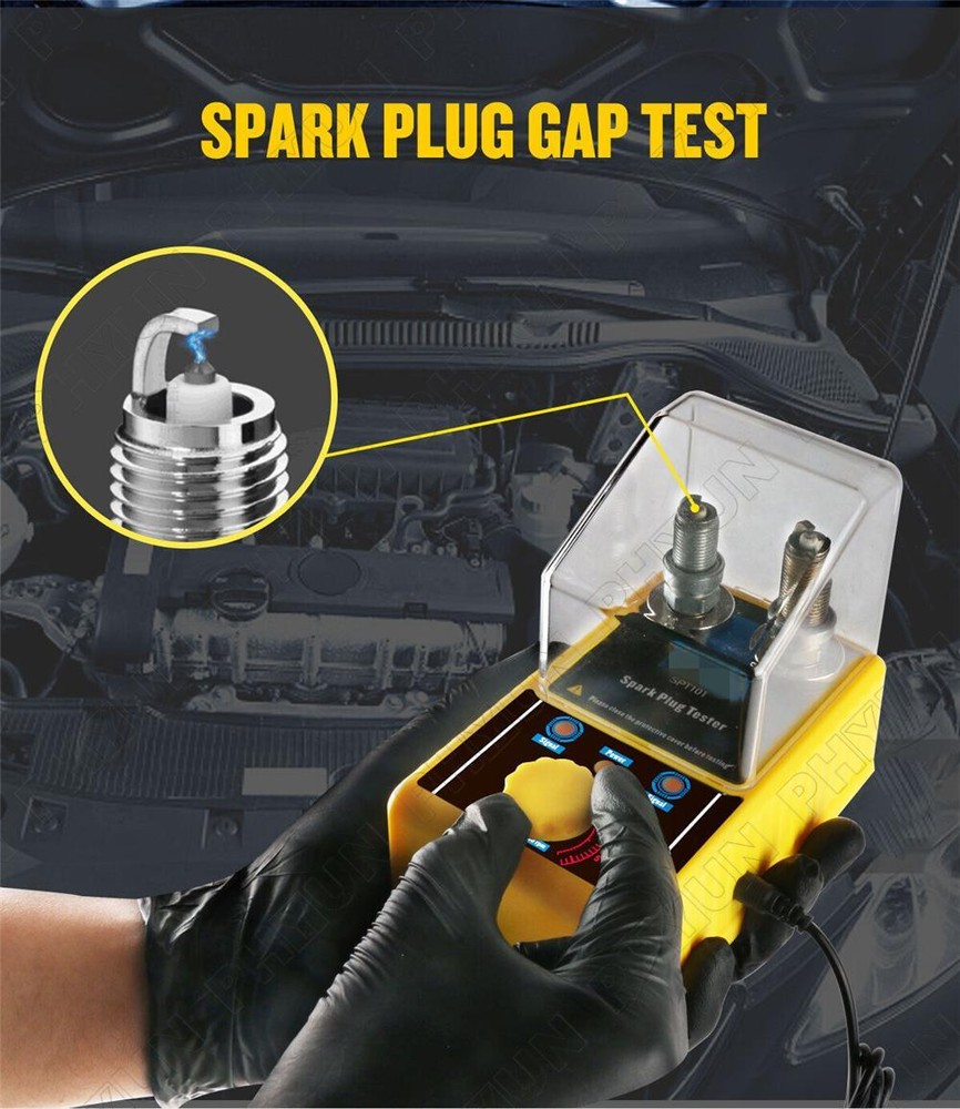 Spark Plug Tester Dual Hole Diagnostic Tool 12V Car Gasoline Ignition Analyzer