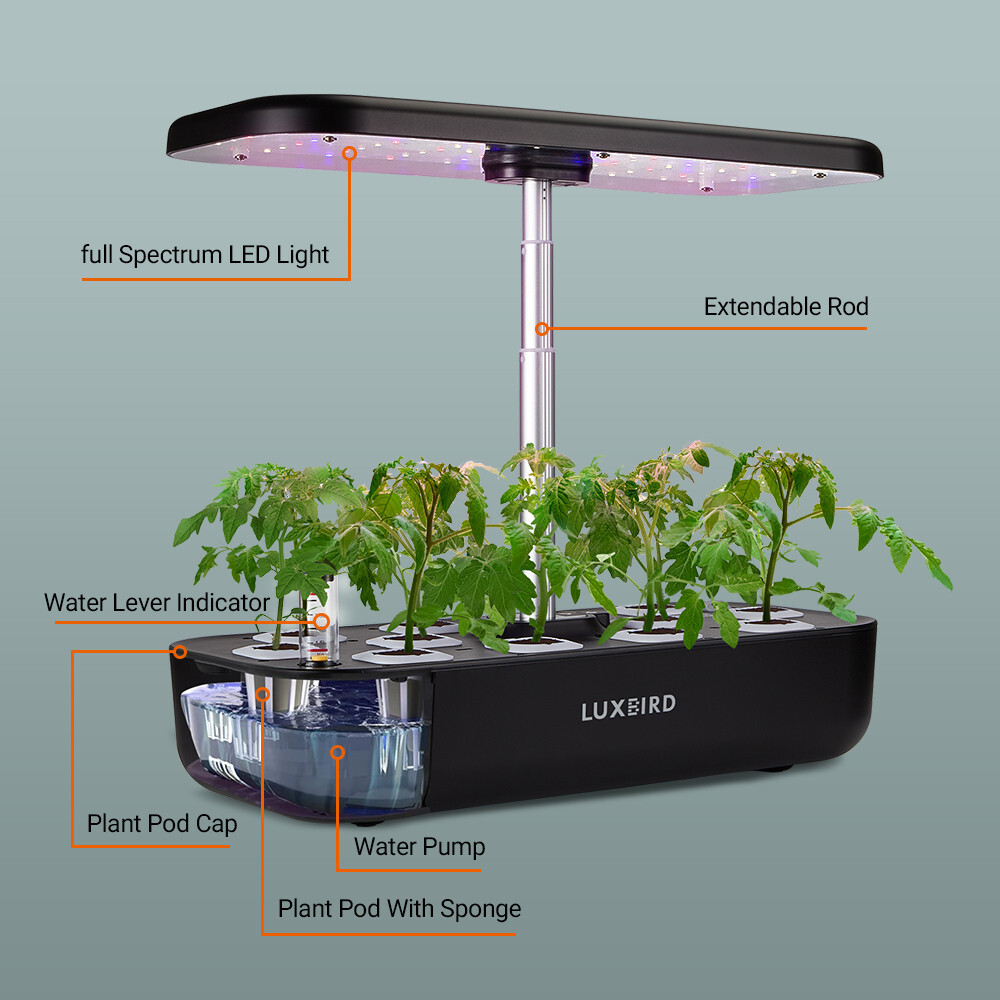 Hydroponics Growing System Indoor Herb Garden Starter Kit Plants Germination 36W