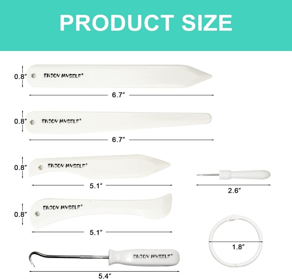 7Pcs Bone Folder and Scoring Tool, Paper Folding Tool, Bone Origami Creaser for