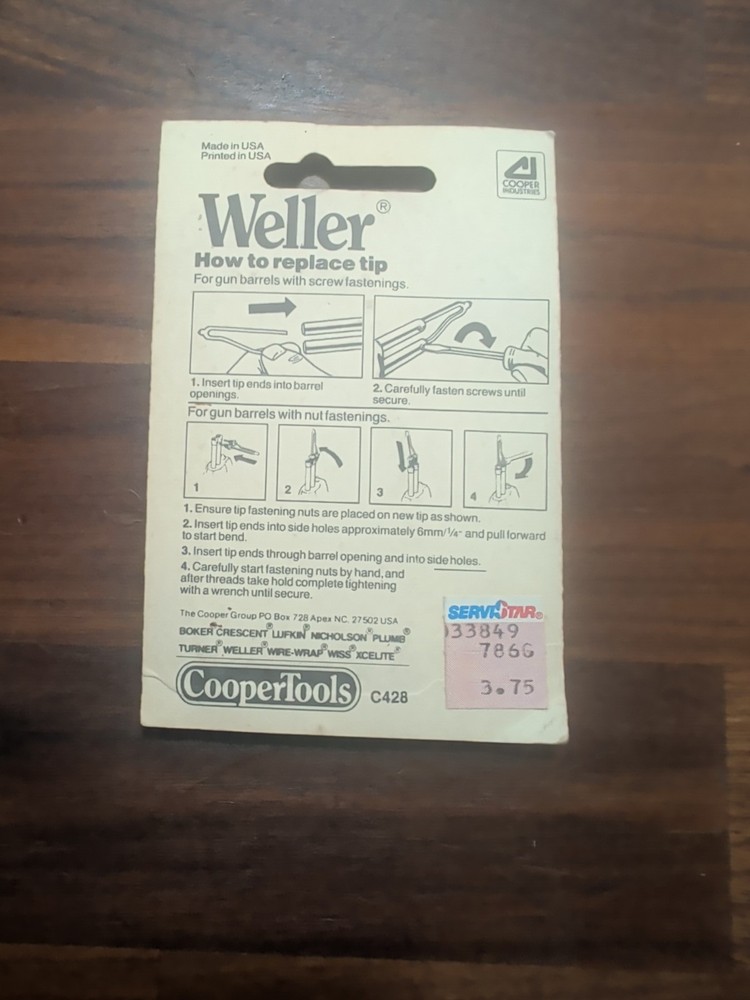 8125, Weller Soldering Iron Tip, 2 Pack