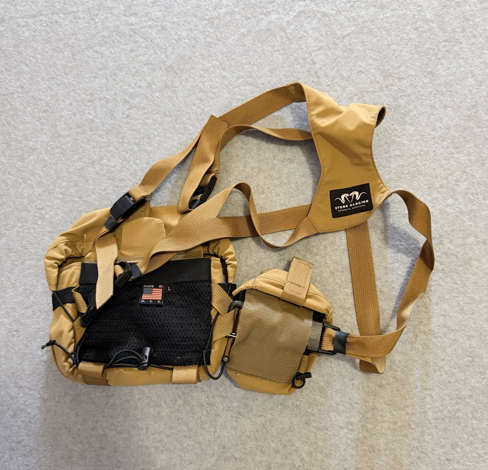 Stone Glacier SKYLINE Bino Harness (L) + Range Finder Pouch, Coyote