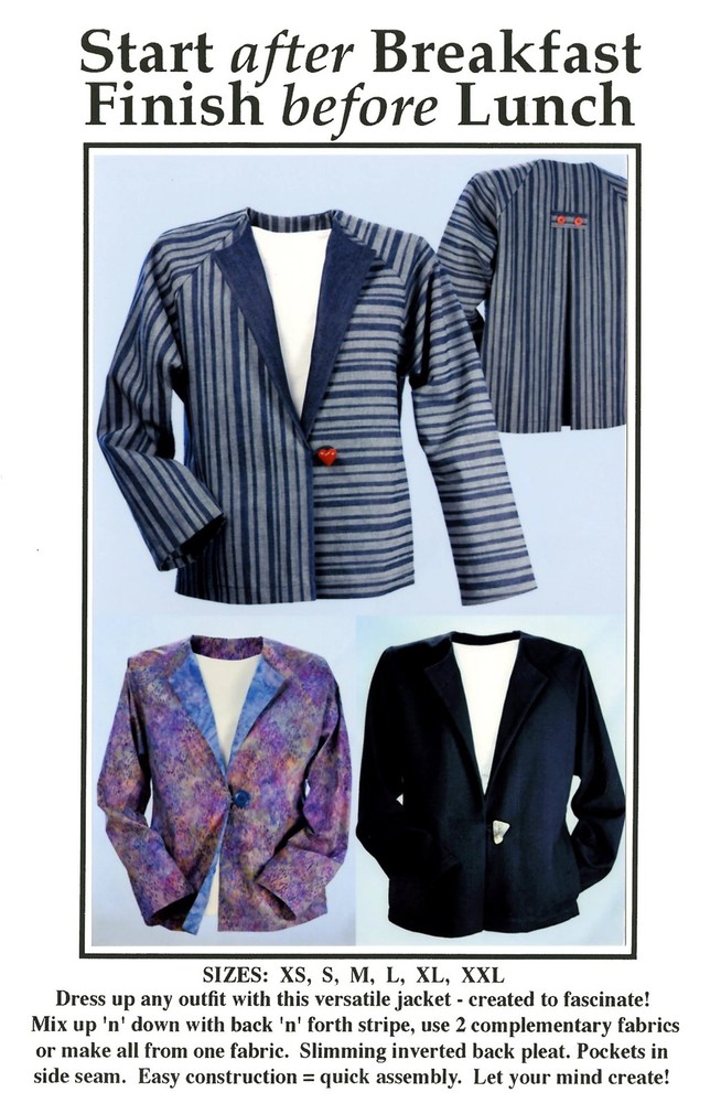 Start After Breakfast - Finish Before Lunch Jacket Pattern by Karen Nye