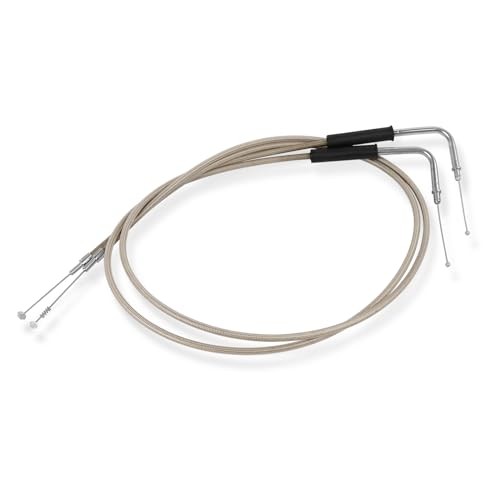 Motorcycle Throttle Idle Cable Braided Wire Kit Compatible with 43"/1.1M