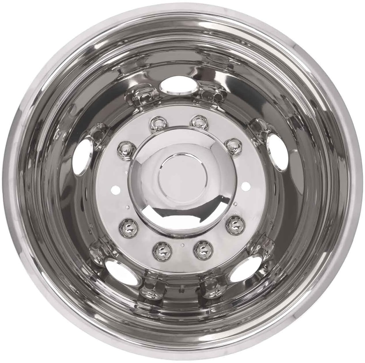 2005-2021 Ford F450/F550 19.5" 10 Lug Dually Wheel Simulators Stainless Steel