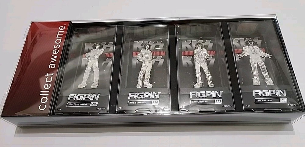 Kiss Double Platinum Figpin Set Walmart Exclusive