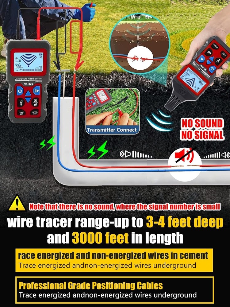 Professional Underground Cable Locator with High Sensitivity Signal Tracking