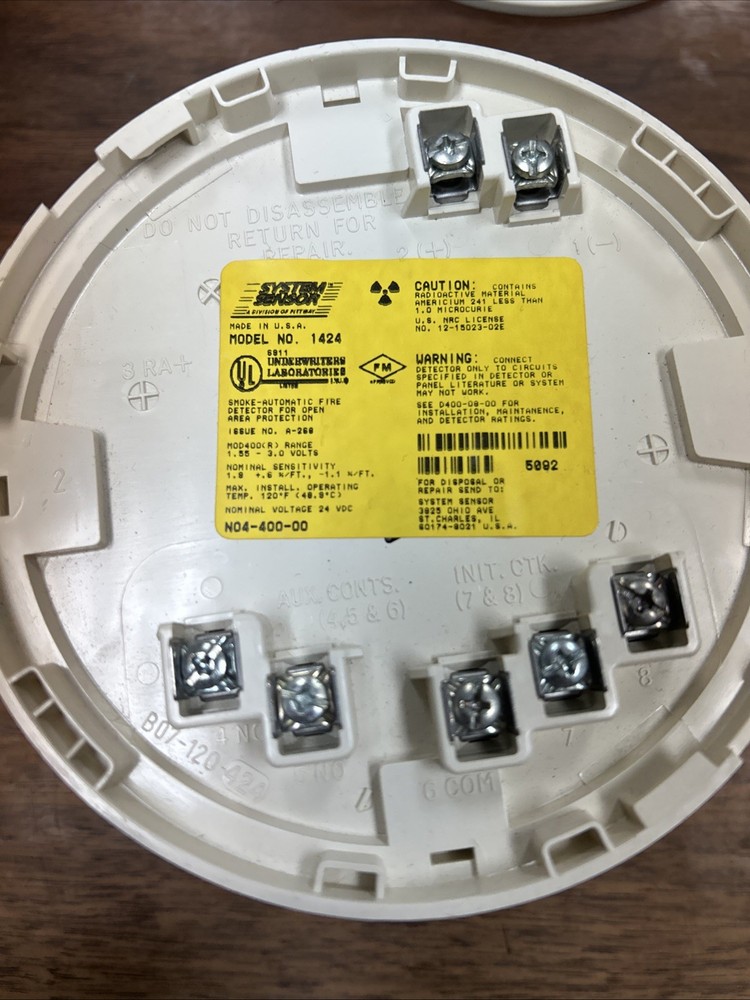 System Sensor 400 Series Smoke Detector, 1424 Model, E-18