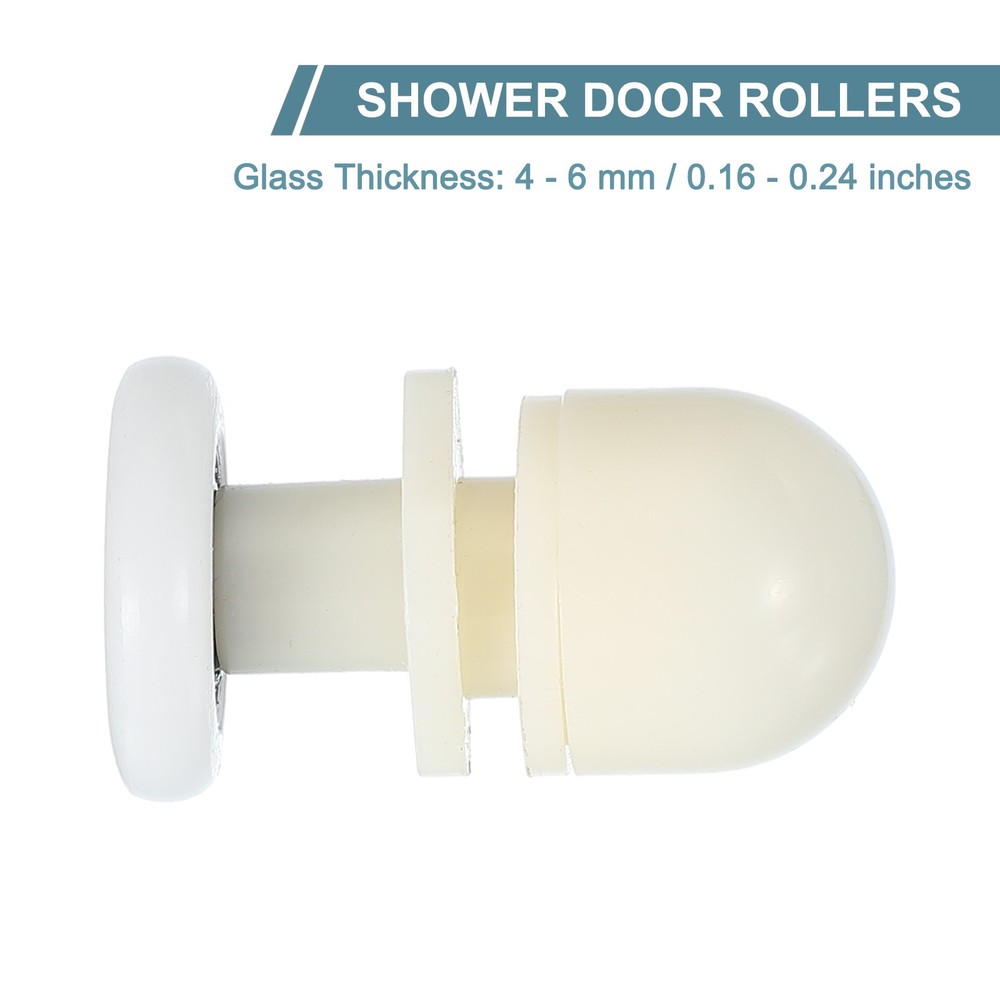 12 Pcs 23mm Shower Door Rollers Wheels Replacement White