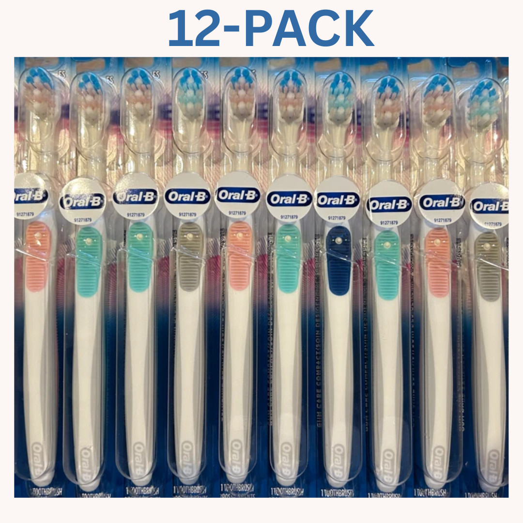 12-PACK! ORAL-B Gum Care Compact Manual Adult Toothbrush 21 Extra Soft Bristles