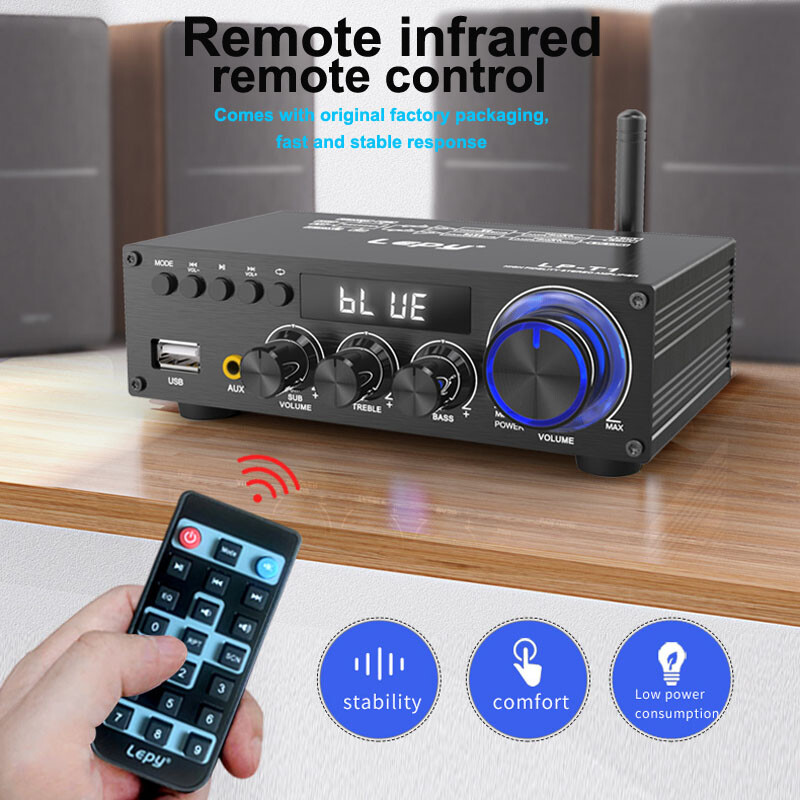 ‌2.1CH Bass-Boost Amplifier: Seamless AUX/RCA Input & Silent Operation‌