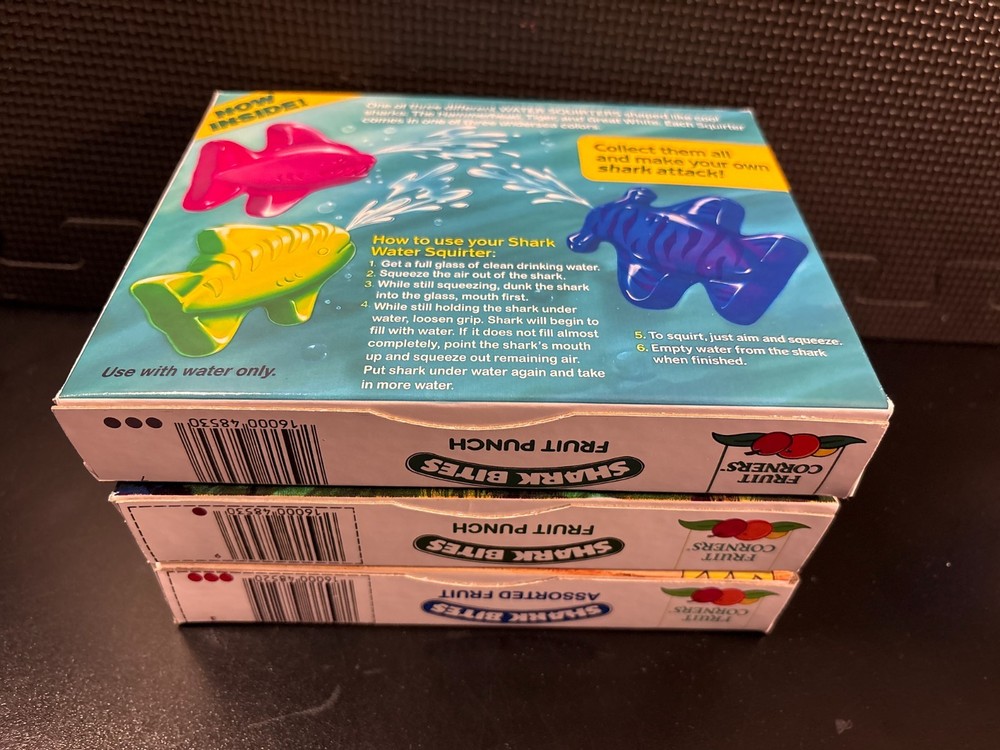 Shark Bites fruit snacks - 6 empty custom design display boxes
