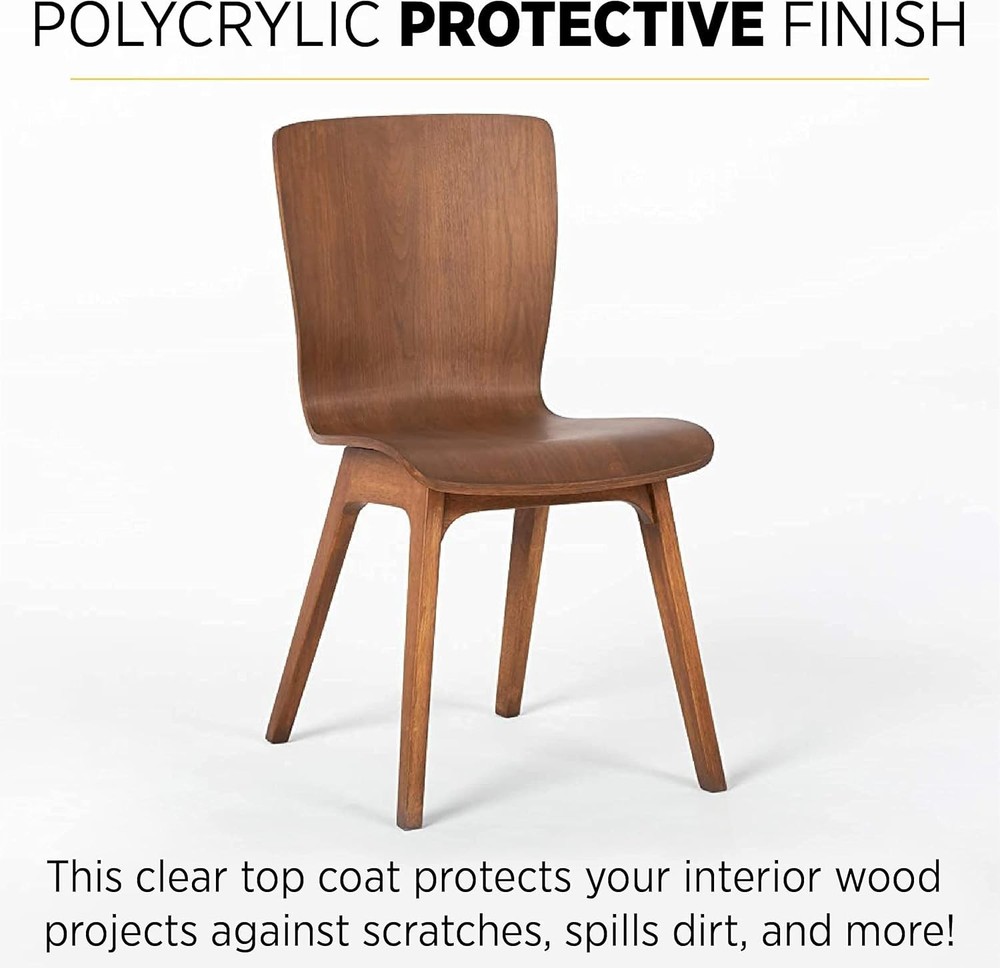 Versatile Water-Based Clear Gloss Finish - Polycrylic ½ Pint for Wood Surfaces