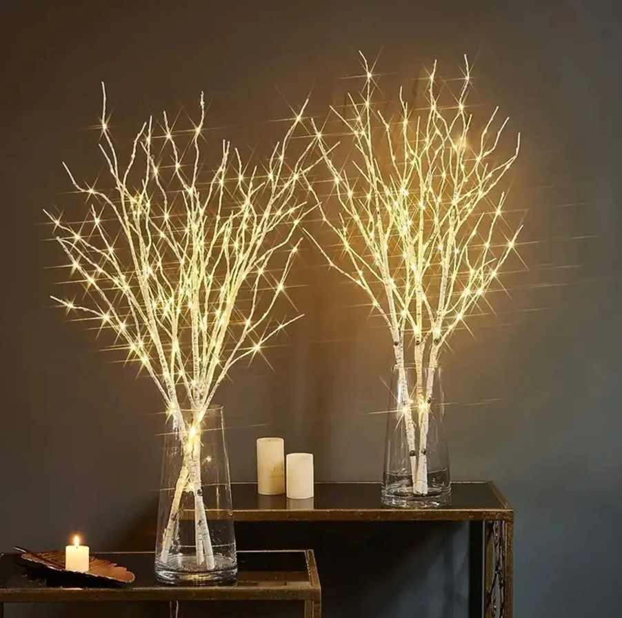 1pc White Birch Branch LED Light 72cm Warm White Battery Decor Twig Lights - NEW