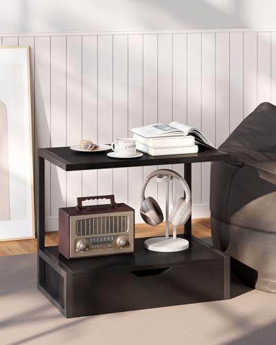 2 Tier Desktop Printer Stand,Multi-Purpose Desk Organizer,Printer Table Black