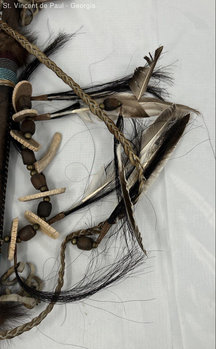 Ceremonial Peace Pipe Native American 18" Handmade By South Paw Authentic Animal