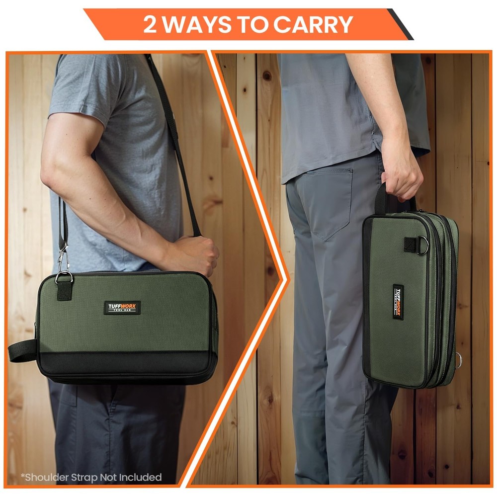 Tool Bag, Dual Compartment Storage Pouch (Gray)