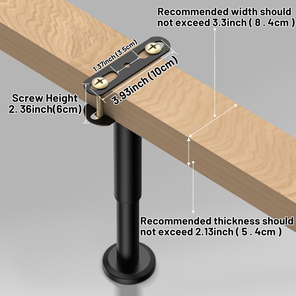 2 Pcs Adjustable Height Bed Support Legs 10-17 inch, Bed Frame Center Support...