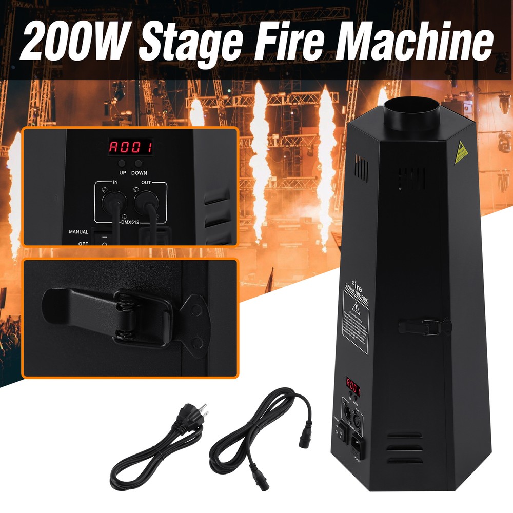 2pcs 200W DMX Fire Thrower Projector Disco Show Flame Effect Machine DJ Stage