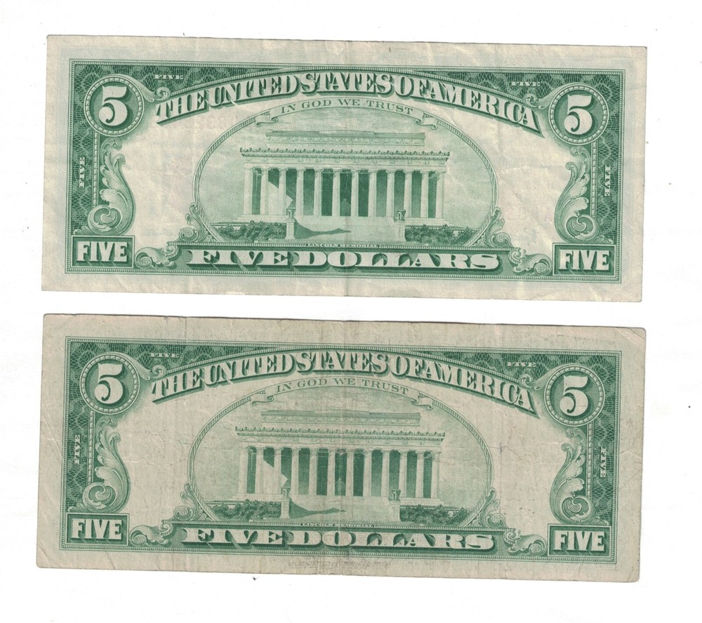 1963 $5 FIVE DOLLARS RED SEAL FR.1536