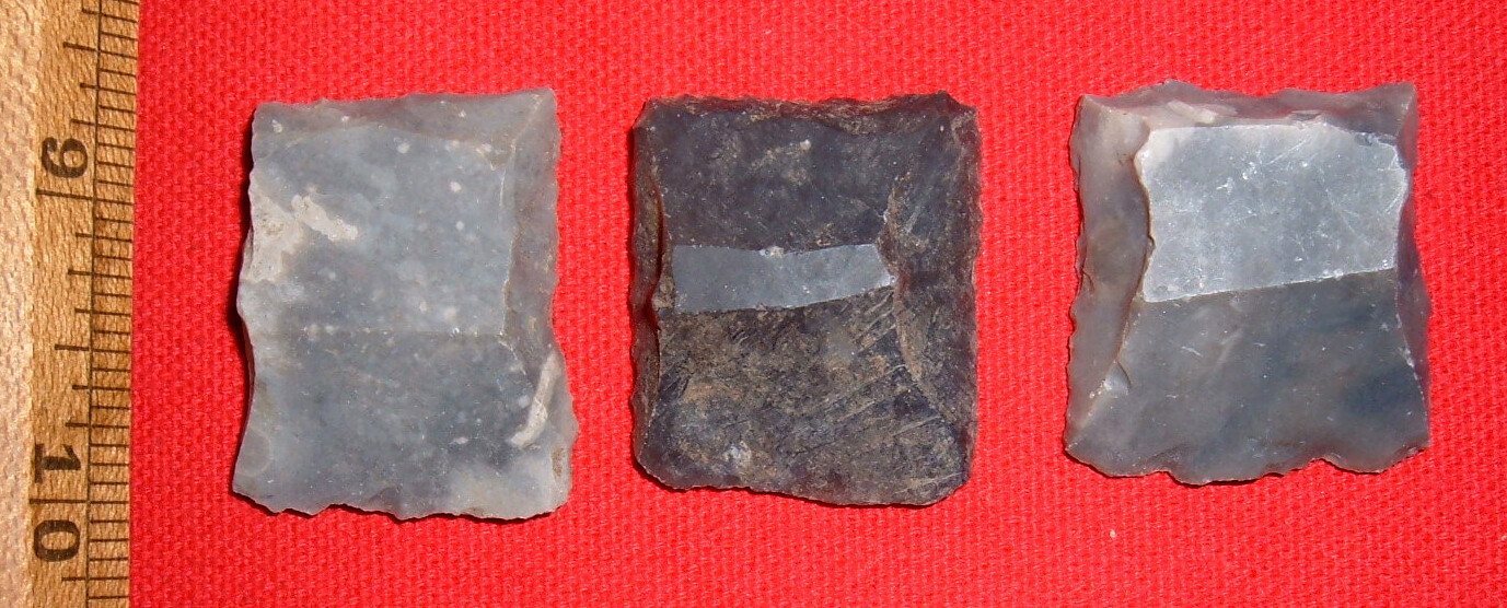 (3) Choice Original British Brown Bess Gun Flints, Napoleonic War Era 1798-1815