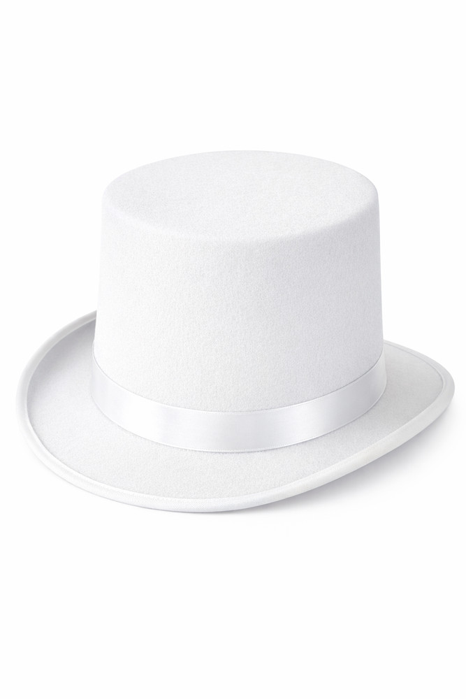Adult's White Felt Top Hat Costume Accessory