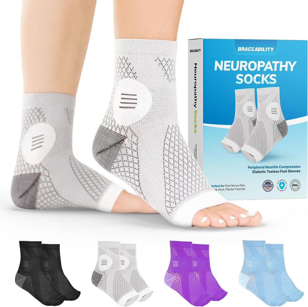 Braceability Neuropathy Socks (Pair) - Peripheral Neuritis Compression Diabetic